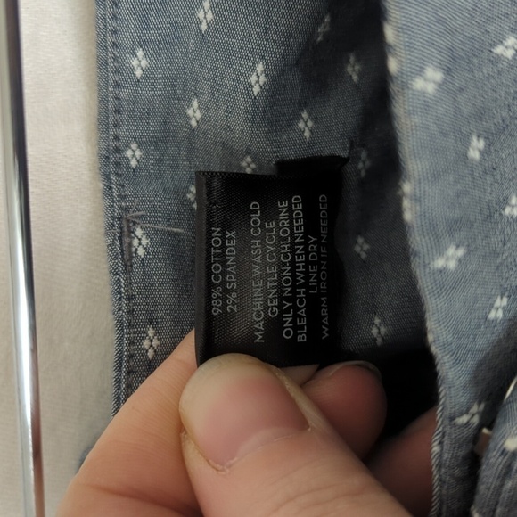 Ann Taylor Signature Fit Blue Grey Diamond Print Front Crease Ankle Pant Size 8 - Picture 6 of 6